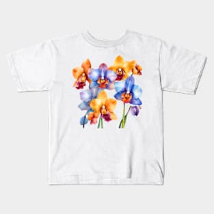 Watercolor Orchids Kids T-Shirt